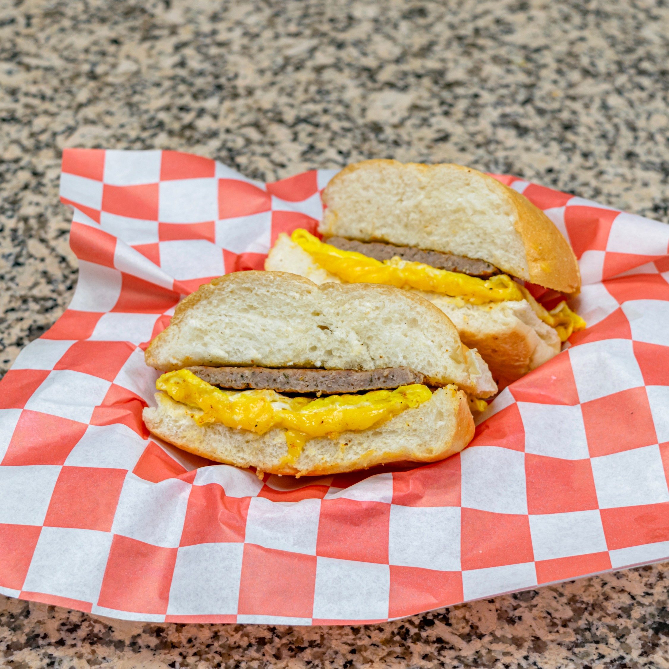 Turkey Sausage, Egg, & Cheese Sandwich.