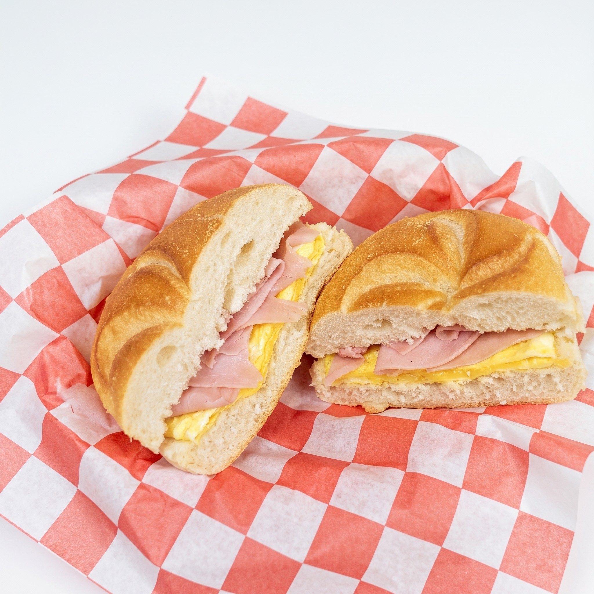 Sliced Ham or Turkey, Egg, & Cheese Sandwich.
